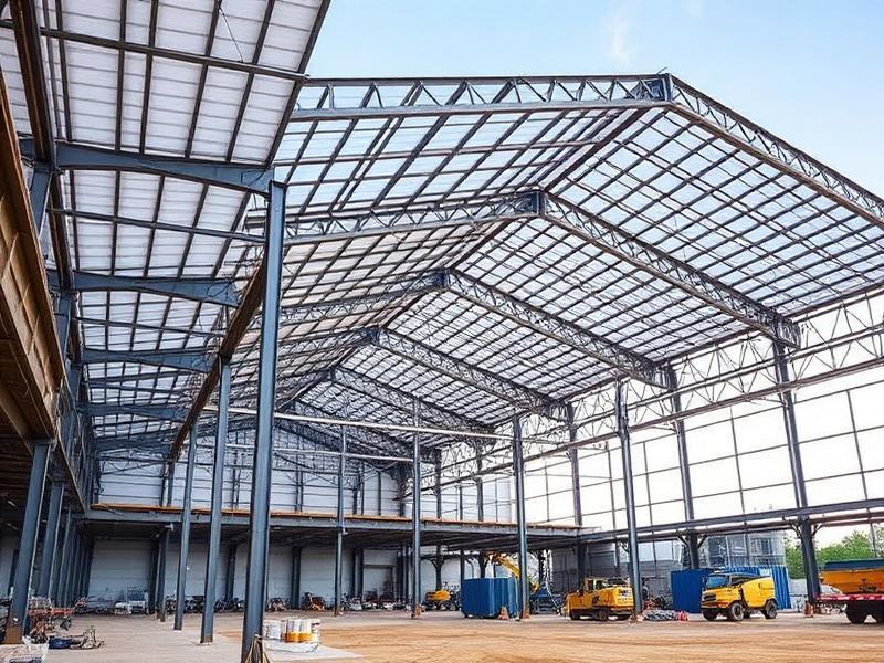 Completed industrial steel framework